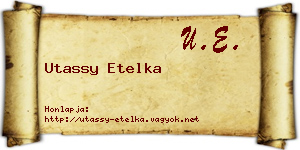 Utassy Etelka névjegykártya